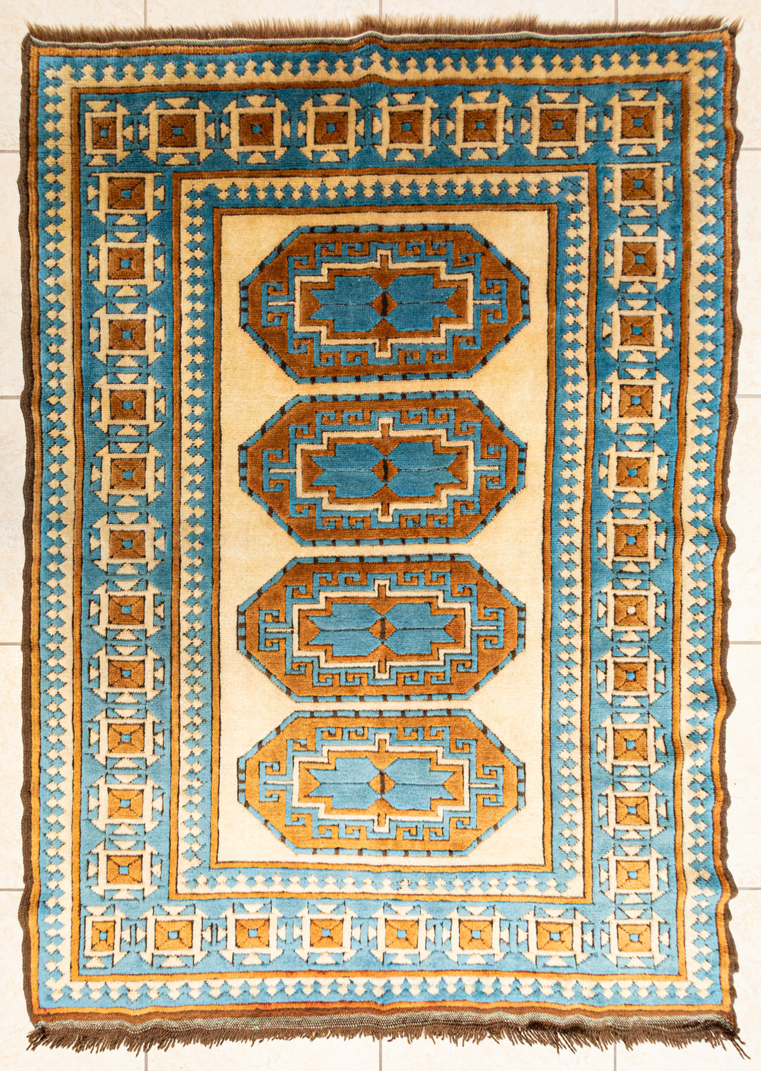 Hand Knotted Wool Turkish Rug 72"x53"
