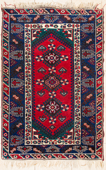 Hand Knotted Wool Turkish Style Rug 74"x49"