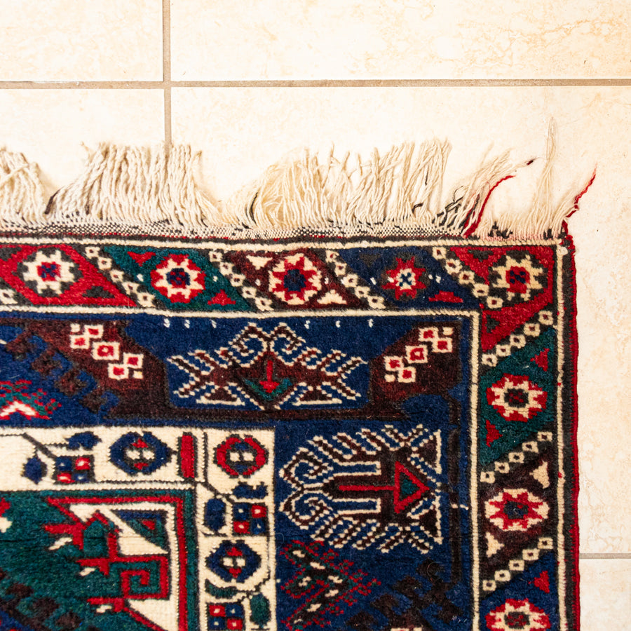 Hand Knotted Wool Turkish Style Rug 74"x49"
