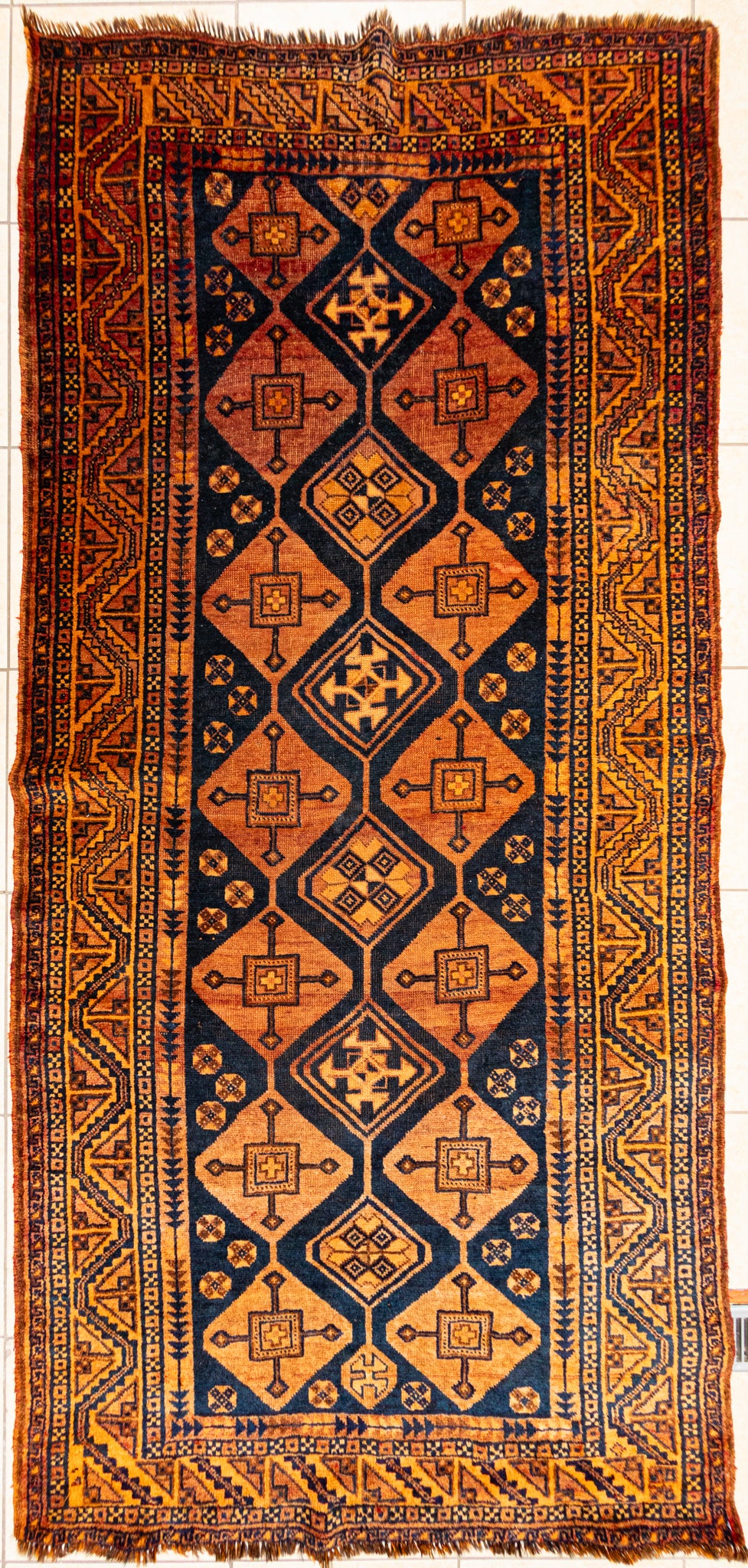 Hand Knotted Wool Kurdish Persian Rug    122"x56"