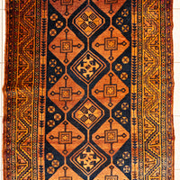 Hand Knotted Wool Kurdish Persian Rug    122"x56"
