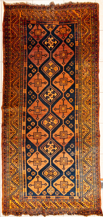 Hand Knotted Wool Kurdish Persian Rug    122"x56"