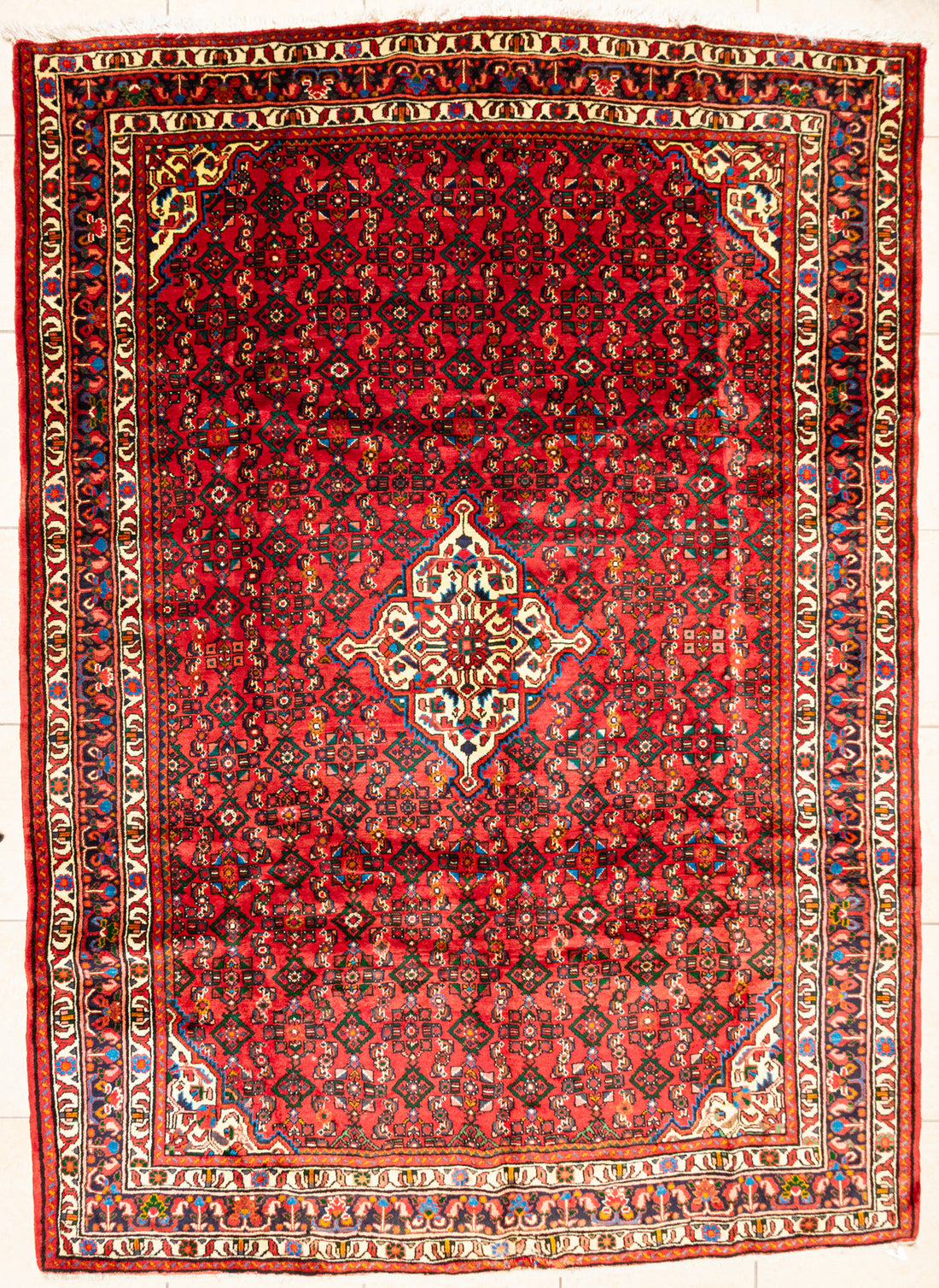 Hand Knotted Wool Lilihan Persian Rug 113"x80" 1 Fringe