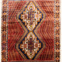 Hand Knotted Wool Afshar Persian Rug       84"x62"
