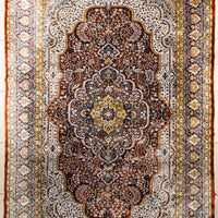 Faux Silk Indo-Persian Rug 109"x72"