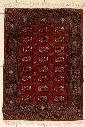 Hand-Knotted Wool Bokhara Rug 6'5" x 4'1"