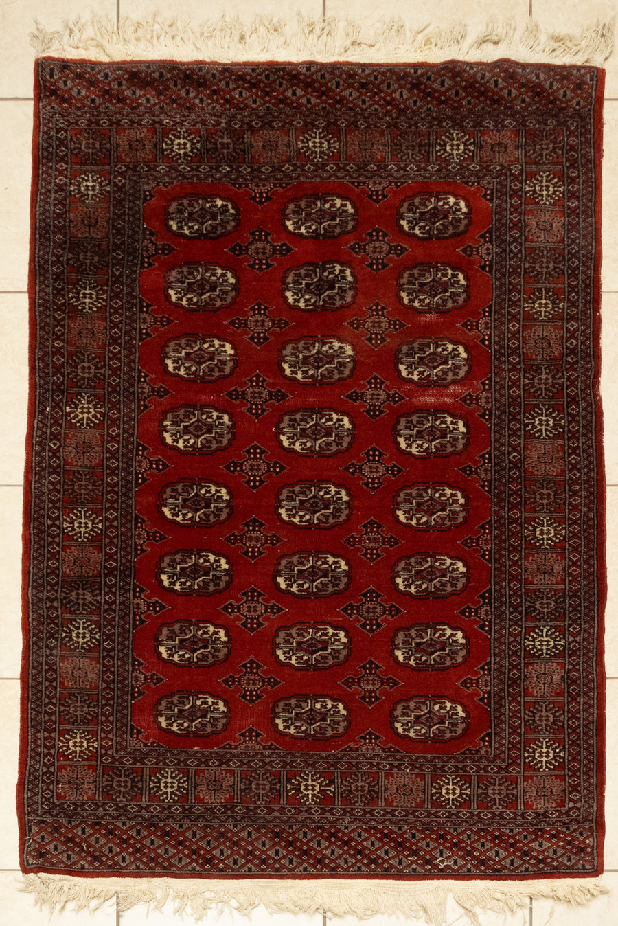 Hand-Knotted Wool Bokhara Rug 6'5" x 4'1"