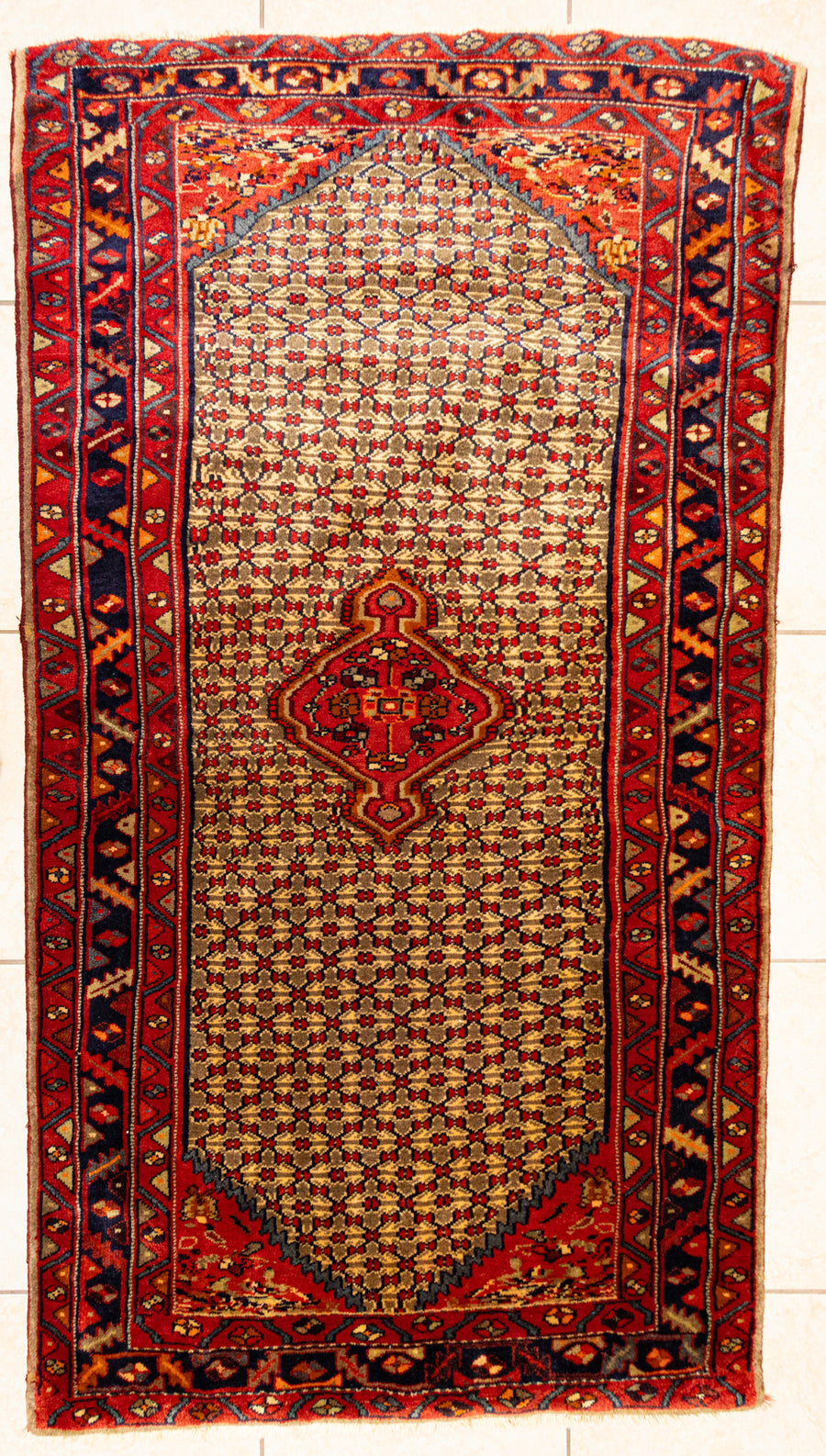 Hand Knotted Wool Zanjan Persian Rug            74"x44"