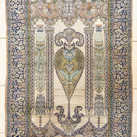 Hand Knotted Antique Wool Kashmir Rug      74"x47