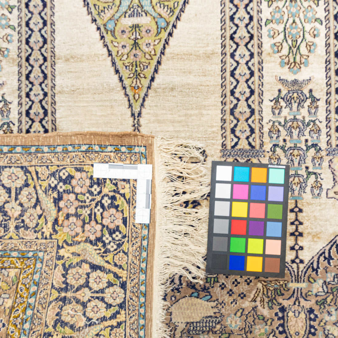 Hand Knotted Antique Wool Kashmir Rug      74"x47