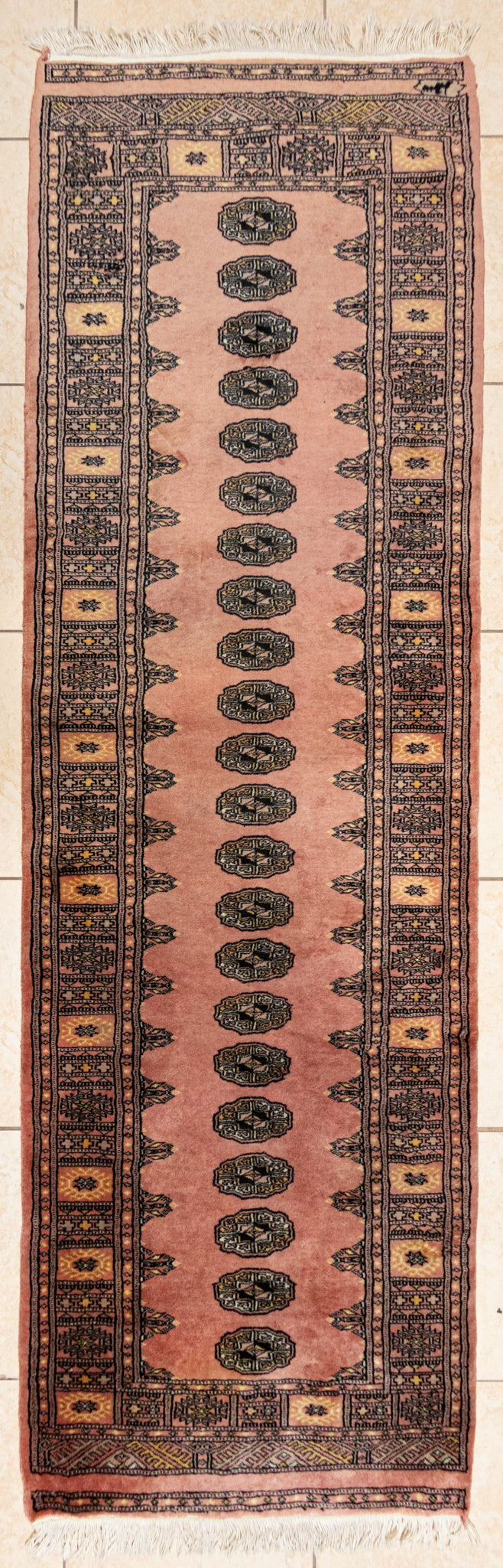 Hand Knotted Wool Bokhara Style Runner           105"x32"