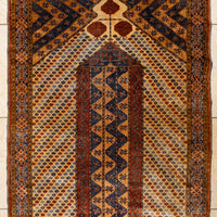 Hand Knotted Silk Blend Prayer Rug 58"x40"