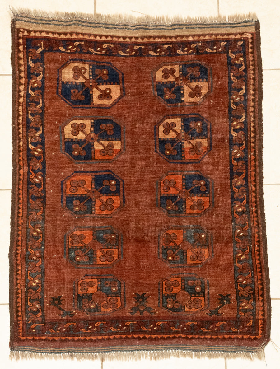 Hand-Knotted Wool Rug 4'5" x 3'2"