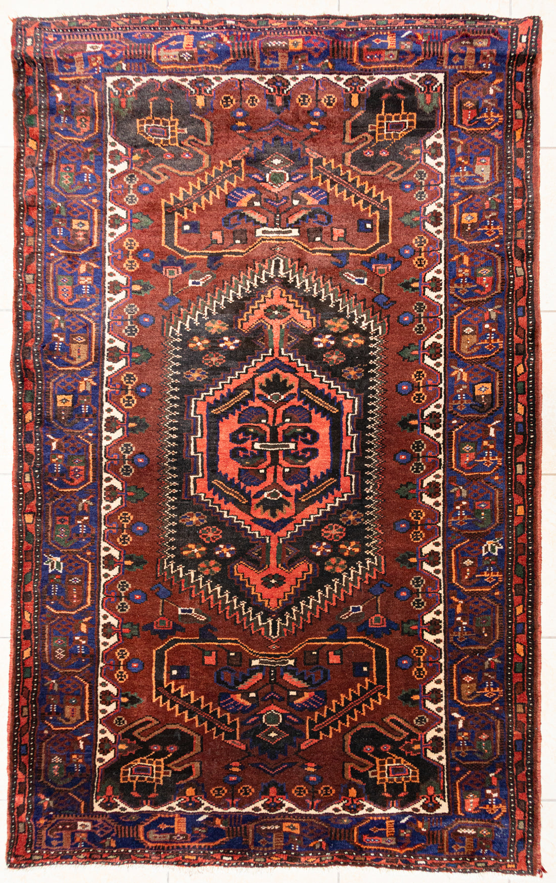 HK Wool Hamadan Persian Rug 55"x94"