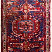 Hand Knotted Wool Mahabad Persian Rug 78"x51"
