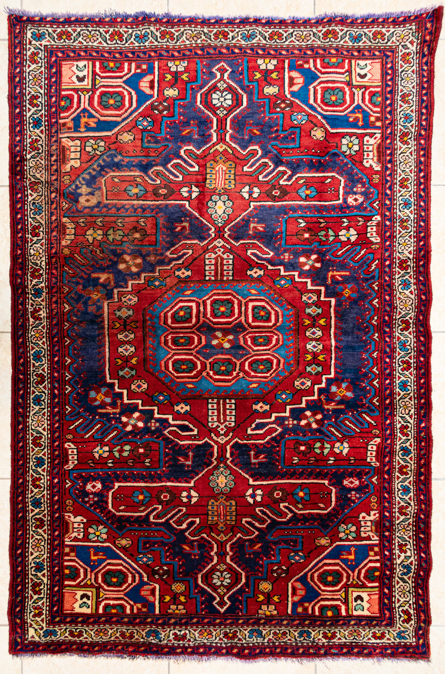 Hand Knotted Wool Mahabad Persian Rug 78"x51"