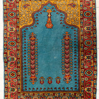 Hand Knotted Wool Prayer Rug 62"x39"