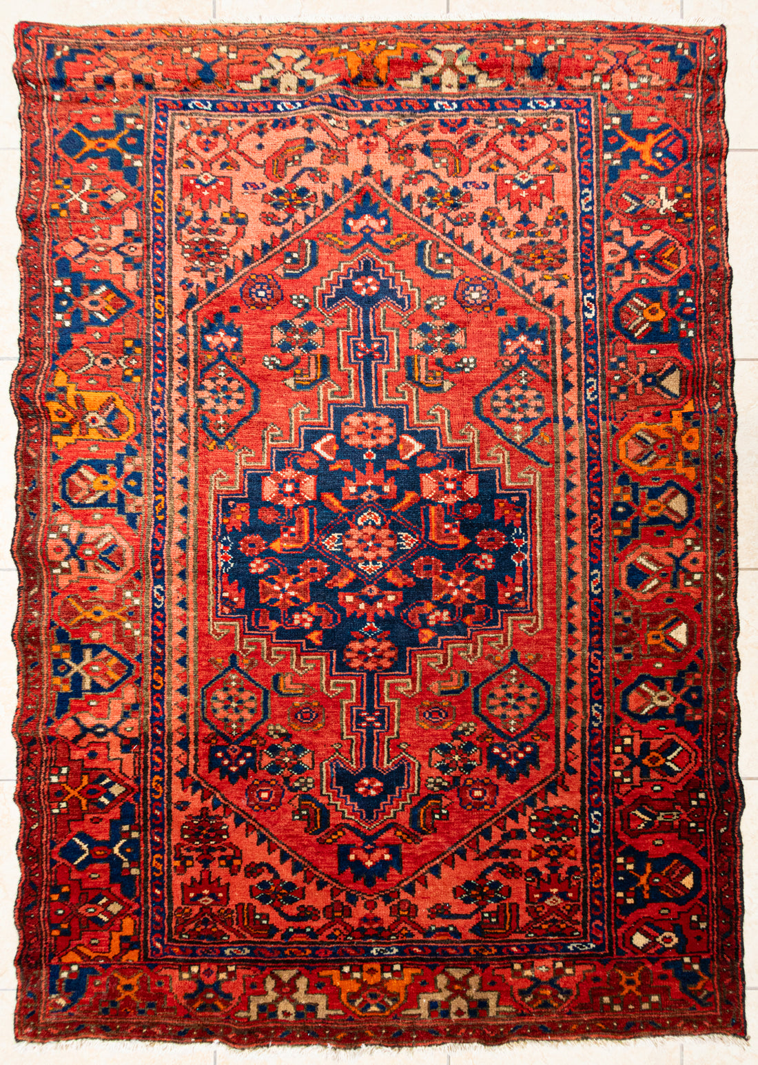 Hand Knotted Wool Zanjan Persian Rug 55"x88"