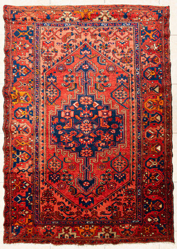 Hand Knotted Wool Zanjan Persian Rug 55"x88"