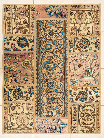 Hand Knotted Wool Chehel Tike Persian Rug