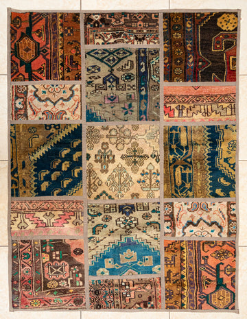 Hand Knotted Wool Chehel Tike Persian Rug