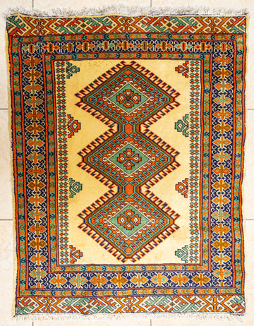 Hand Knotted Wool Turkoman Rug