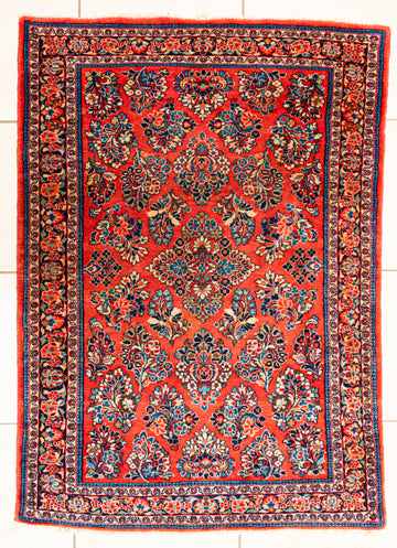 Hand Knotted Wool Sarouk Persian Rug           60"x40"