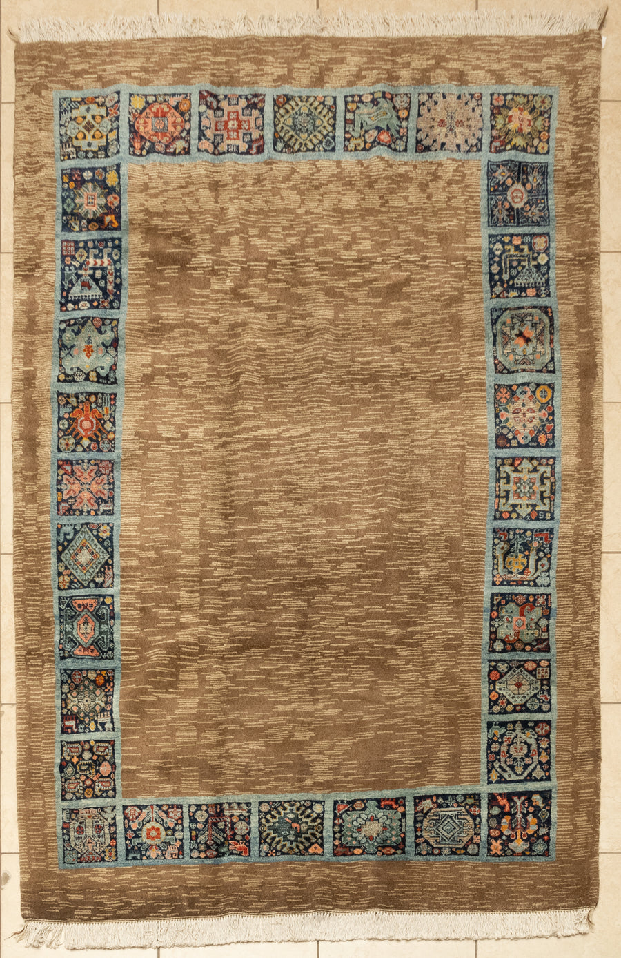 Hand-Knotted Wool Gabbeh Rug 8'10" 5'5"