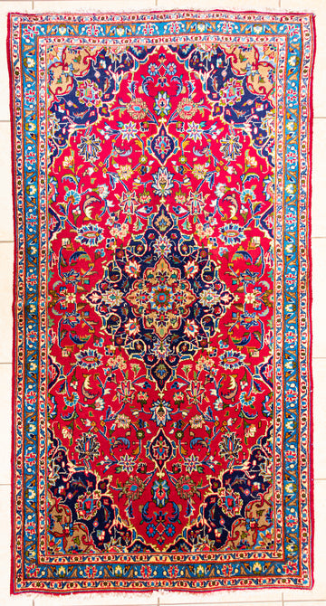 Hand Knotted Wool Kashmari Persian Rug     86"x43"