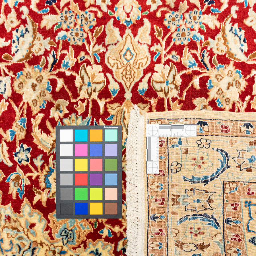 Hand Knotted Wool Nain Persian Rug             85"x47"