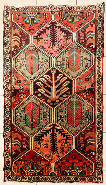 Hand Knotted Wool Bakhtiari Persian Rug           83"x44"