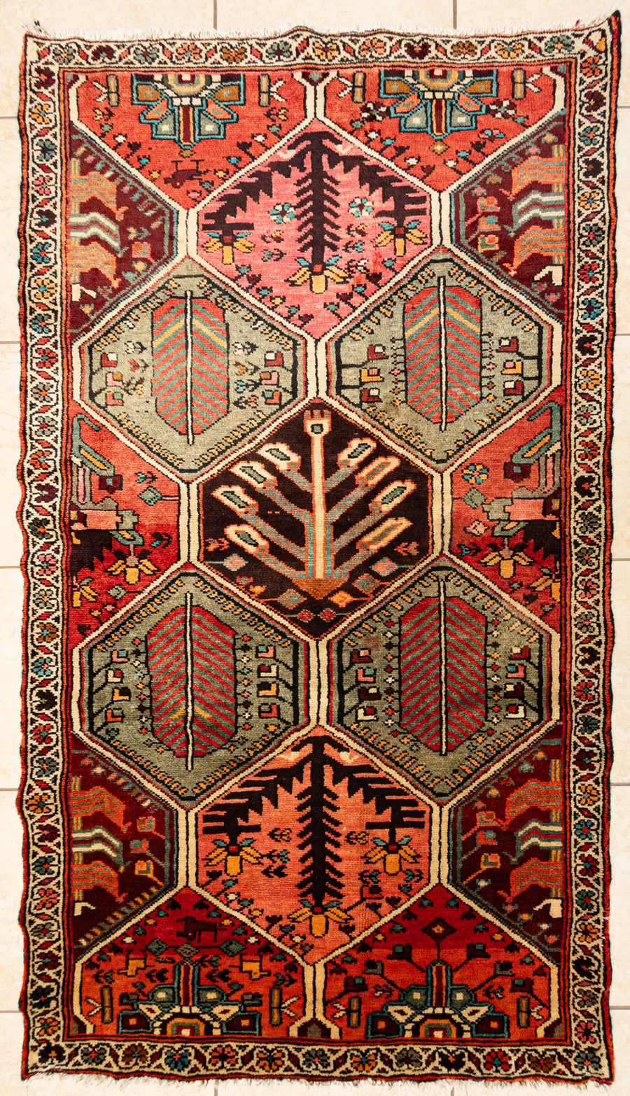 Hand Knotted Wool Bakhtiari Persian Rug           83"x44"