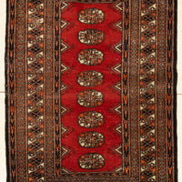 Hand-Knotted Wool Rug 3'11" x 2'6"