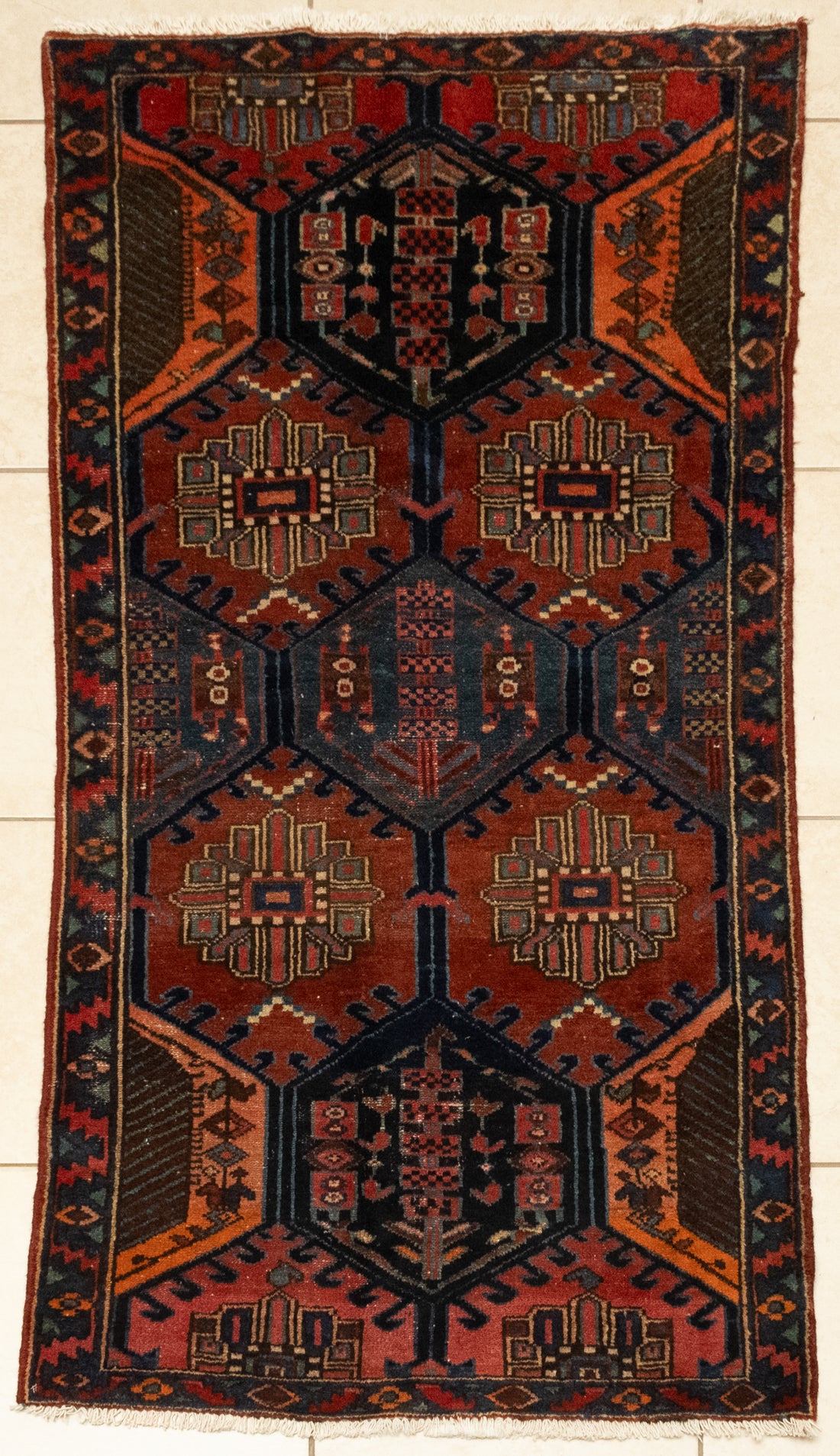 Hand-Knotted Wool Isfahan Rug 6" x 3'3"