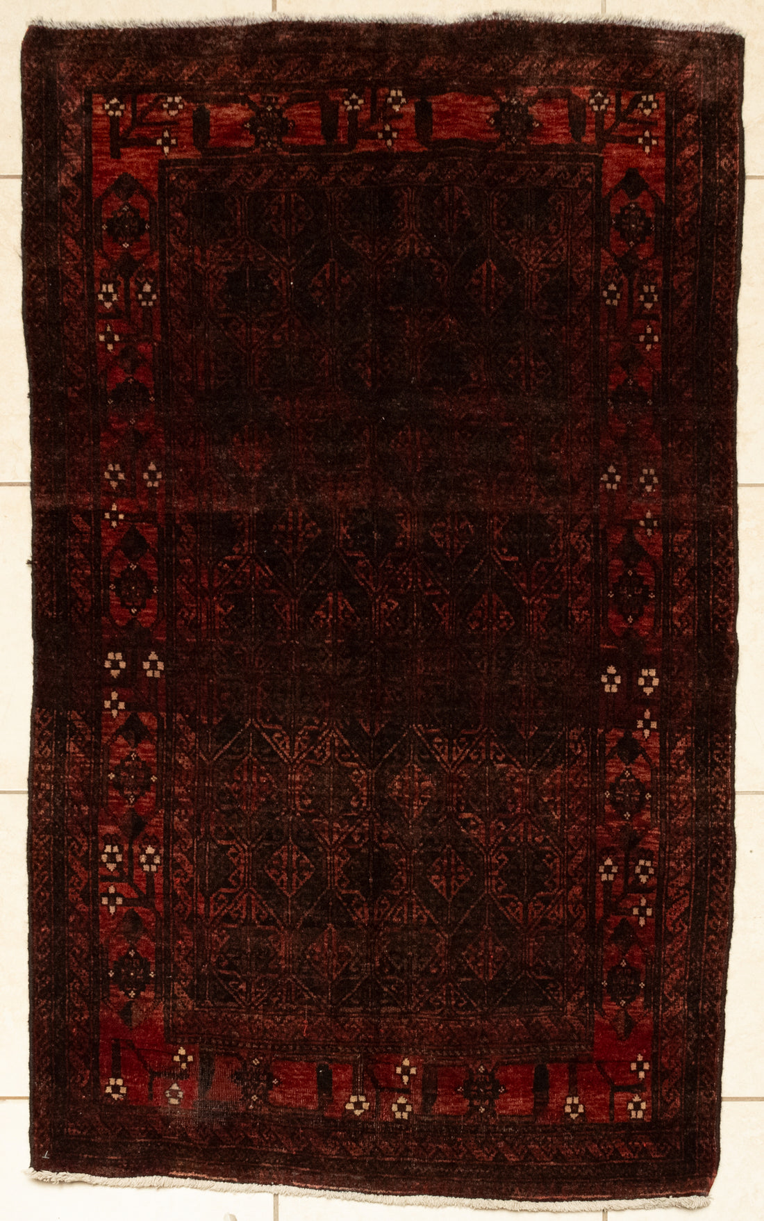 Hand-Knotted Wool Turkmen Rug 5'9" x 3'2"