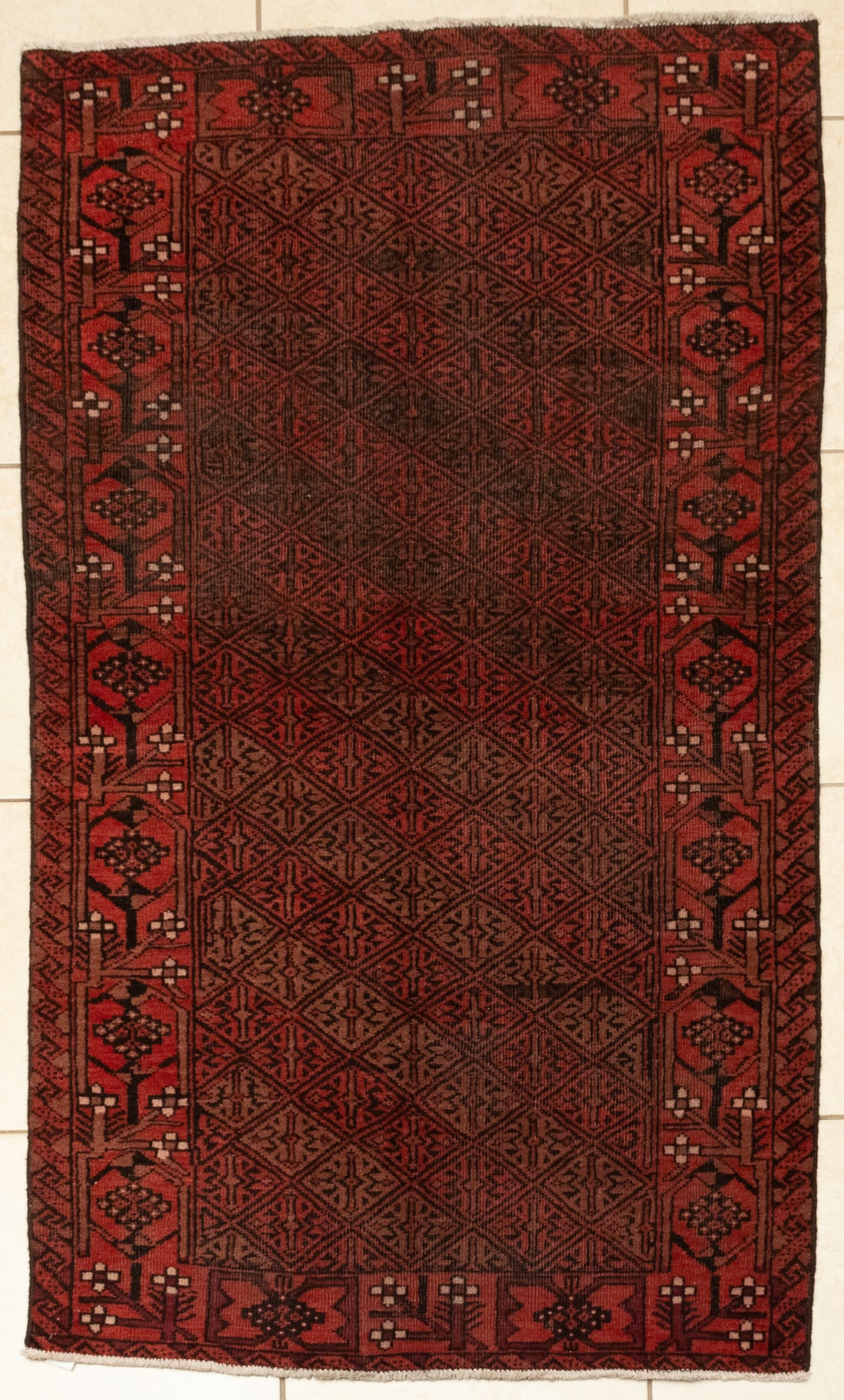 Hand-Knotted Wool Antique Turkmen Rug 6' x 3'3"