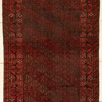 Hand-Knotted Wool Antique Turkmen Rug 6' x 3'3"
