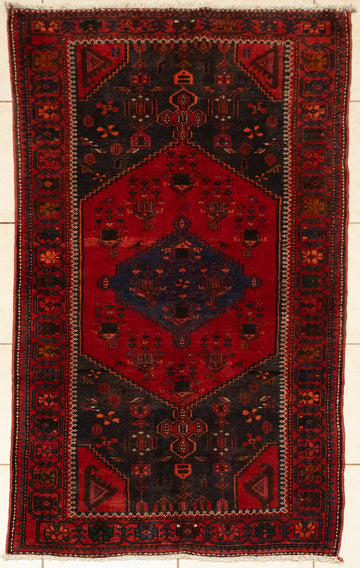 Hand-Knotted Wool Isfahan Rug 6'9" x 3'8"