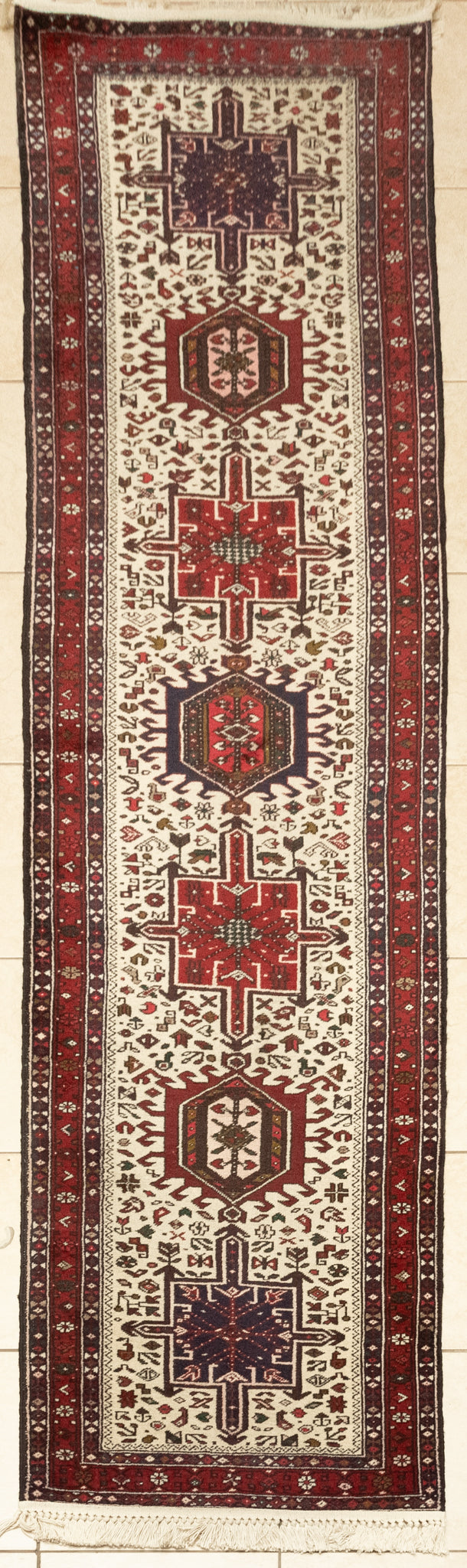 Hand-Knotted Wool Runner 11'6" x 2'8"