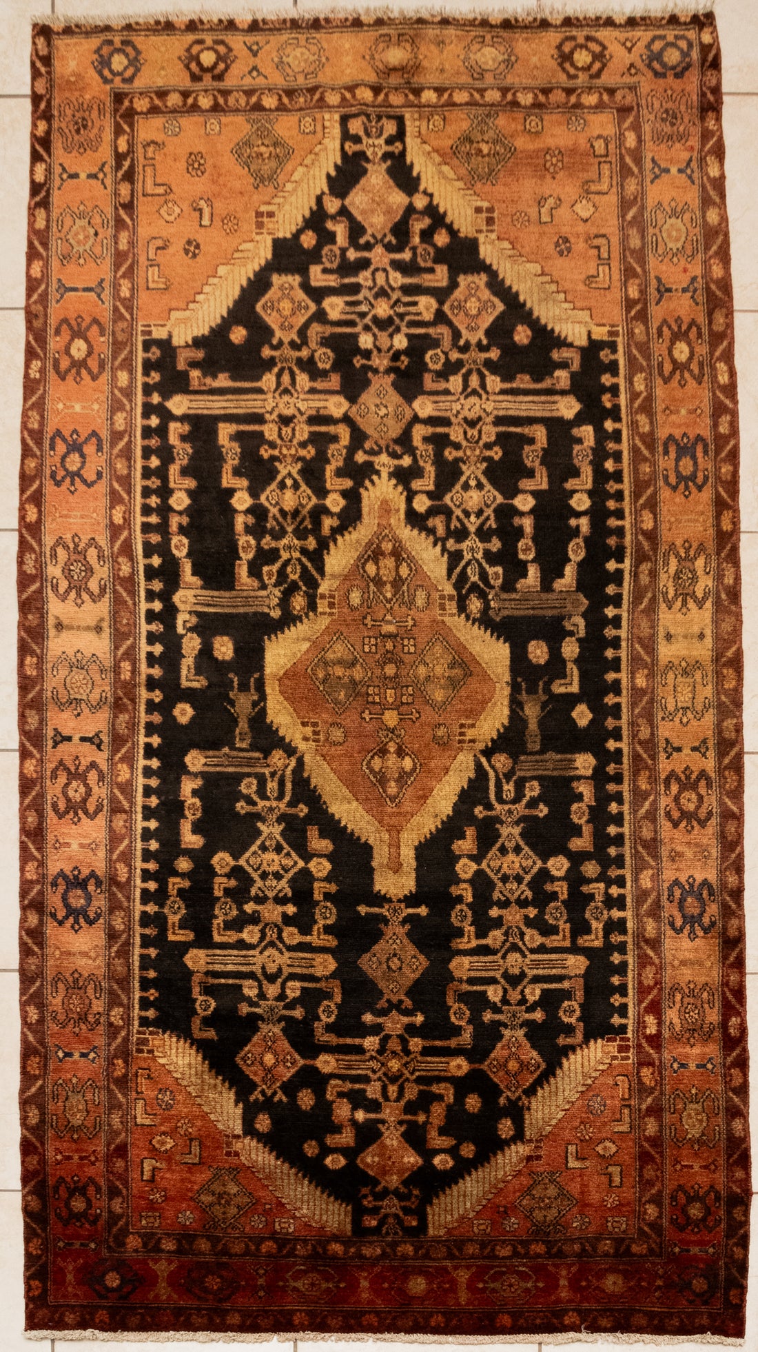 Hand-Knotted Wool Hosseinabad Rug 8'11" x 4'5"