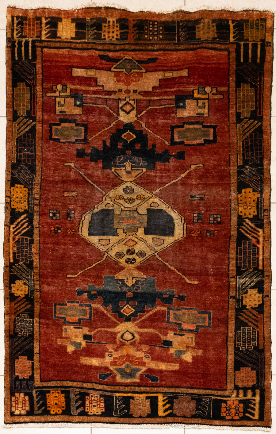 Hand-Knotted Wool Kurdish Rug 7'1" x 4'9"