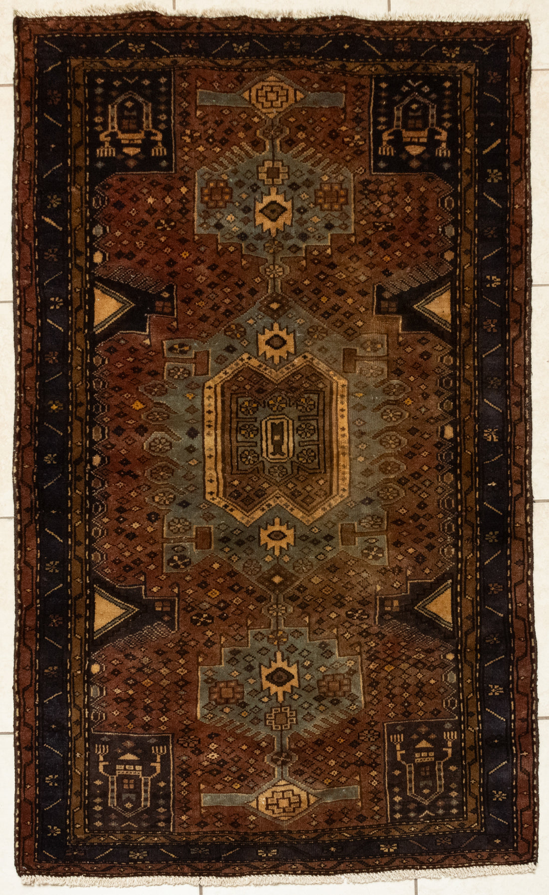 Hand-Knotted Wool Nahavand Rug 6' x 3'7"