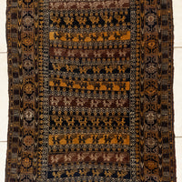 Hand-Knotted Wool Baluch Rug 4'1" x 2'10"