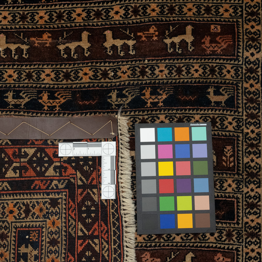 Hand-Knotted Wool Baluch Rug 4'6" x 3'
