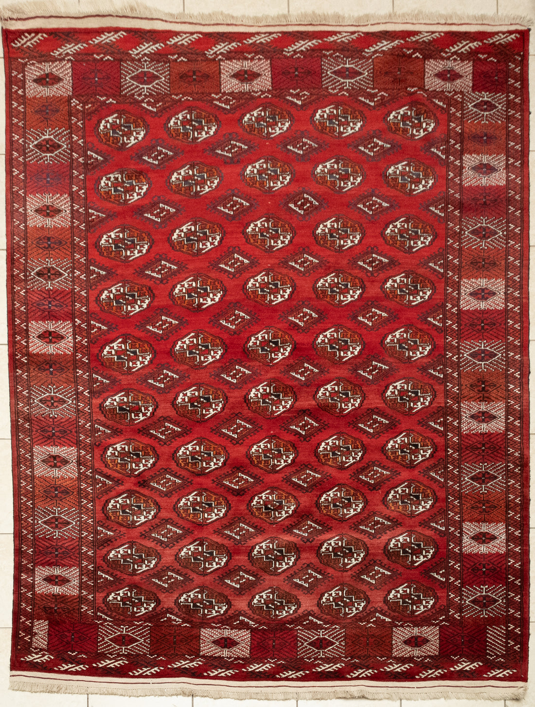 Hand-Knotted Wool Turkmen Rug 10'4" x 7'6"