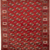Hand-Knotted Wool Turkmen Rug 10'4" x 7'6"