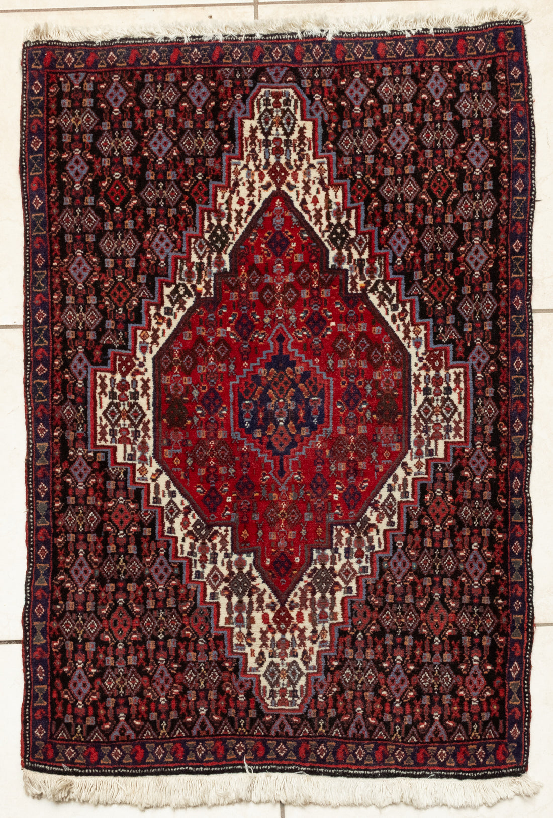 Hand-Knotted Wool Rug 3'7" x 2'5"