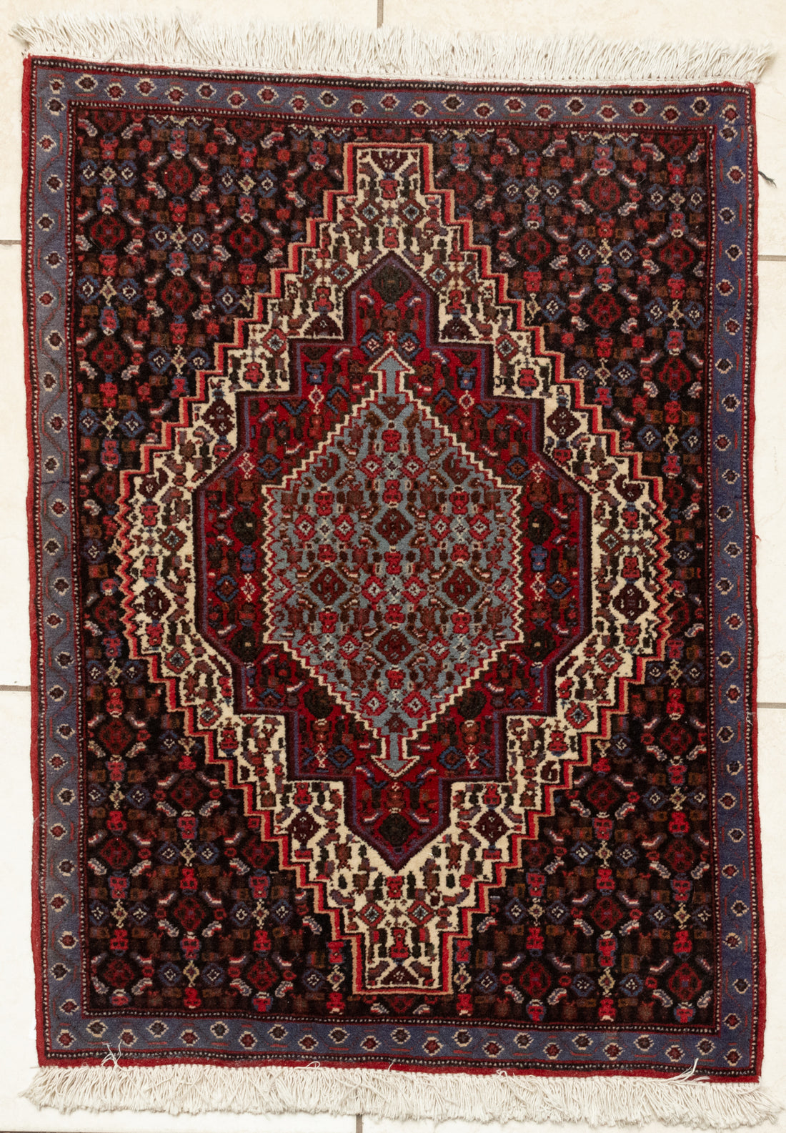 Hand-Knotted Wool Rug 3'6" x 2'6"