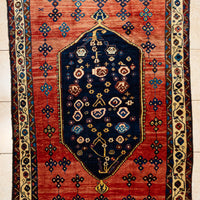 Hand-Knotted Wool Afshar Rug 7'4" x 5'2"
