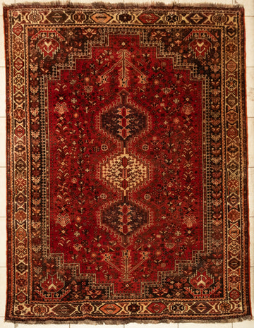 Hand-Knotted Wool Shiraz Rug 9'4" x 6'7"